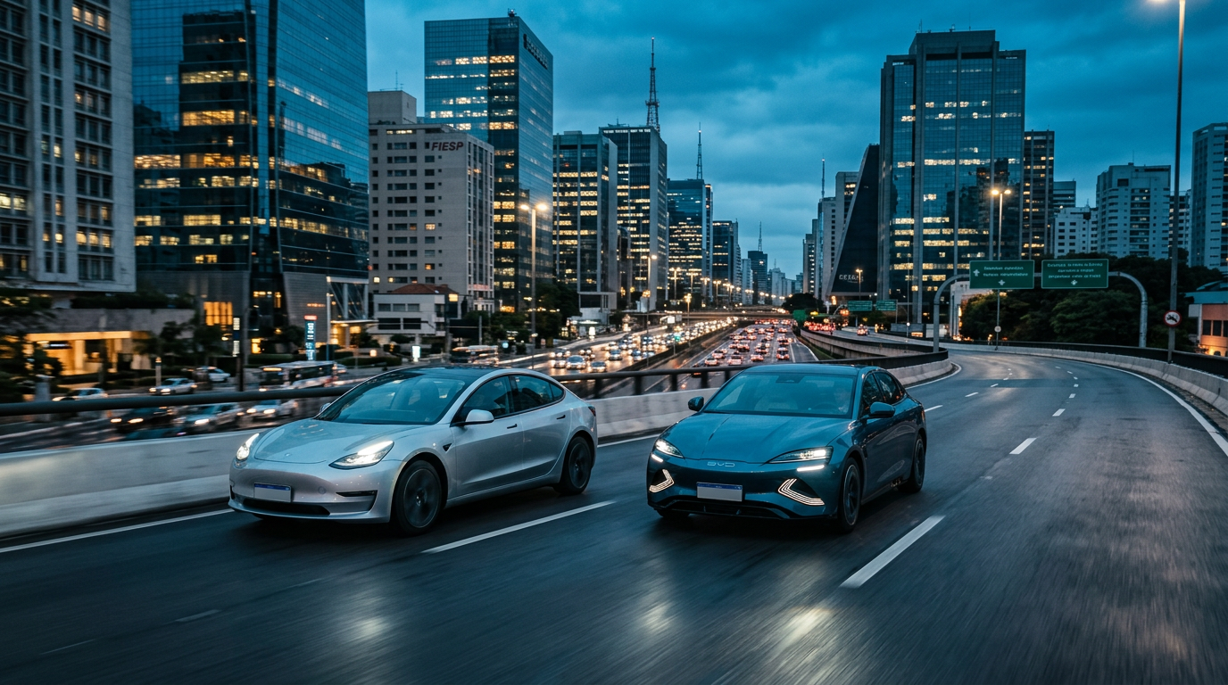 Tesla e BYD no Brasil: Qual o melhor elétrico para o seu perfil?